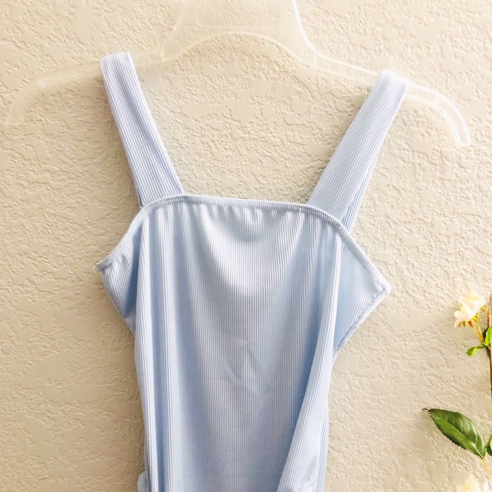 Boohoo Basic Rib Square Neck Thick Strap Bodysuit - image 7